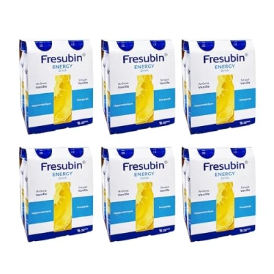Abbildung von Fresubin Energy Drink Vanille Hochkalorische Trinknahrung von Fresenius Kabi, 300 kcal pro Flasche, laktosearm, ohne Ballaststoffe ideal bei Mangelernährung (200 ml (24er Pack), Vanille)