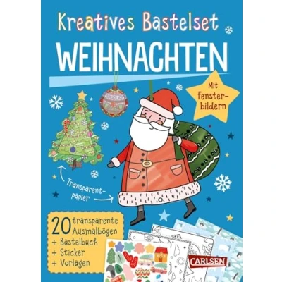 Abbildung von Bastelset für Kinder: Kreatives Bastelset: Weihnachten: mit Fensterbildern Bastelbuch Fensterbildern, Bastelvorlagen und Stickern Kinder ab 6 Jahren