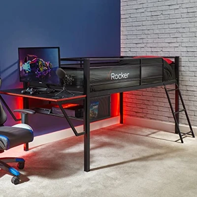 Abbildung von X Rocker Metallbett Sanctum Gaming Etagenbett mit Schreibtisch für Kinder &amp; Jugendliche
