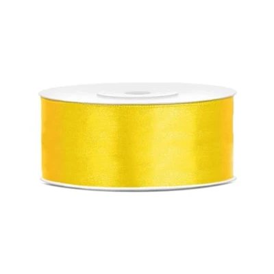 Abbildung von 25m Satinband Satin Geschenkband gelb 25mm breit