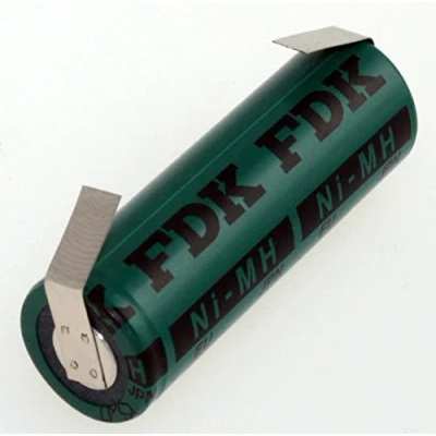 Abbildung von FDK NI MH Zellengröße A HR AU 1,2Volt /2700mAh Hochwertige Flattop Industriezelle Akku mit Lötfahne in U Form