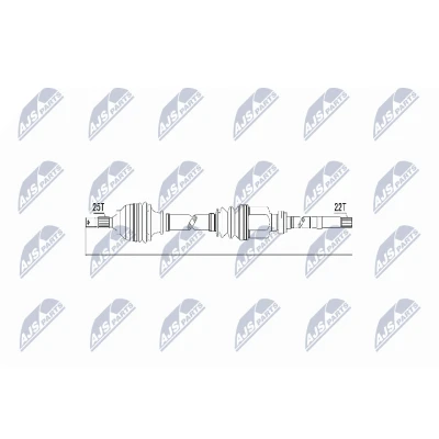 Abbildung von NTY NPW CT 011 Antriebswelle Vorderachse Schaltgetriebe PEUGEOT: 307 Schrägheck, CC, SW, CITROËN: C4 I Coupe