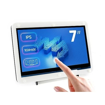 Abbildung von Waveshare 7 inch Display for Raspberry Pi 4 Capacitive Touchscreen HDMI LCD (C) 1024x600 Resolution IPS with 170 View Angle Support All Pi/Windows 10/8.1/8/7 PC Monitor Low Power Case