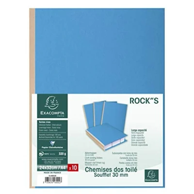 Abbildung von Exacompta 416002E 10 Pack Aktendeckel für DIN A4 24 x 32 cm lose Blattablage blau
