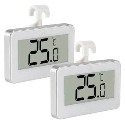 Abbildung von 2 Stk Kühlschrankthermometer, Digital kühlschrank Thermometer mit Gut Lesbarem LCD Anzeige für Gefrierschrank Frost Alarm Zuhause, Home, Restaurants, Küche