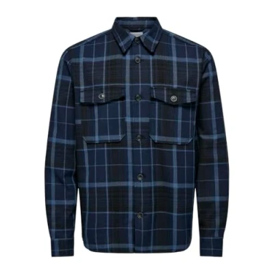Abbildung von ONLY &amp; SONS Herren Onsmilo Life Ovr Check Ls Shirt Noos, Dark Navy, S