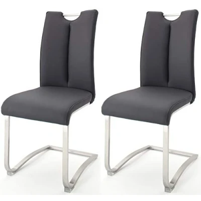 Abbildung von Robas Lund Esszimmerstühle 2er Set Schwarz, Schwingstuhl Esszimmerstuhl max. 140 Kg Belastbar, Stuhl Artos