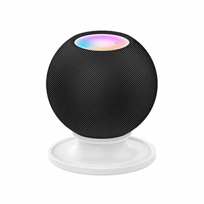 Abbildung von Colorful Mini Silikon Ständer für HomePod Mini, Halbkreisförmiges Design Halterung solide und langlebig Bracket mit Anti Rutsch Basis kompatibel Lautsprecher (White)