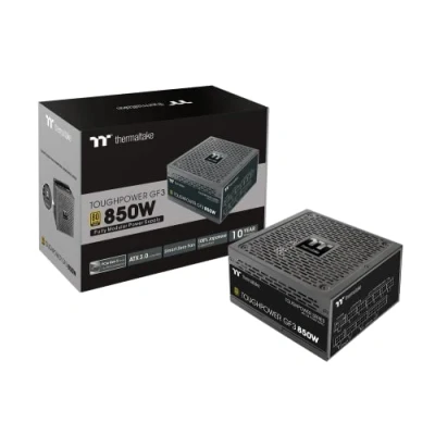 Abbildung von Thermaltake Toughpower GF3 850W PC ATX 3.0 Netzteil PCIe Gen 5.0 80 Plus Gold voll modular leiser 140 Lüfter EU Zertifiziert
