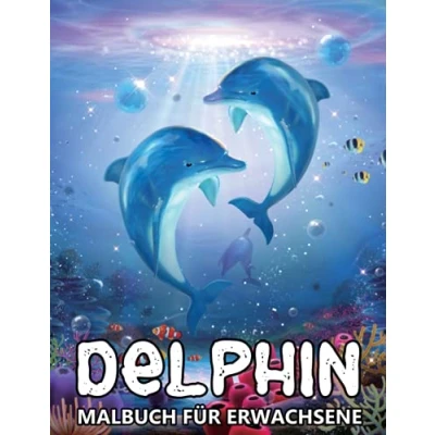 Abbildung von Delphin Malbuch für Erwachsene: Meereslebewesen Designs Stressabbau und Entspannung Zentangle Ausmalbuch Kinder Senioren