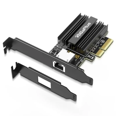 Abbildung von 10Gbe PCI e Netzwerkkarte, AQC113 Controller, 10G Base T RJ45 Port NIC Karte, GiGaPlus 100/1000/2500/10000Mbps Ethernet 10Gb Adapter Unterstützung Windows10/11/Windows Server/Linux