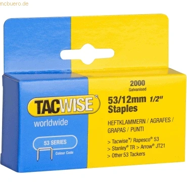 Abbildung von Tacwise Heftklammern 53/12mm verzinkt VE=2000 Stück