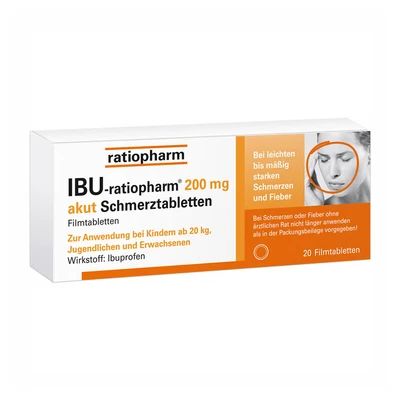 Abbildung von IBU ratiopharm 200 mg akut Schmerztabletten 20 St