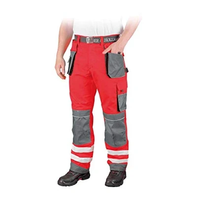 Abbildung von Leber &amp; Hollman Herren Arbeitshose LH FMNX B, 100% Polyester 270 g/m2, Taschen für Knieschoner, reflektierende Streifen an den Hosenbeinen