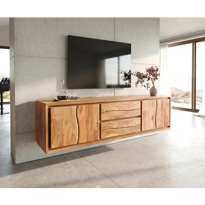 Abbildung von Lowboard Live Edge 200 cm Akazie Natur 4 Türen 2 Schübe schwebend