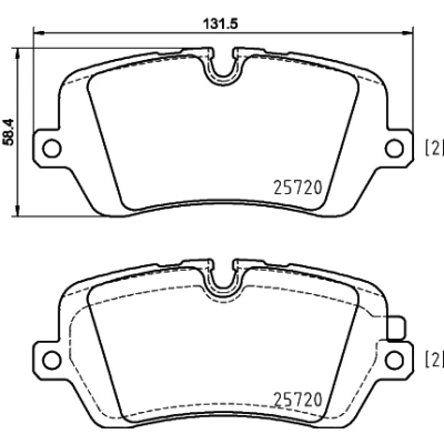 Abbildung von HELLA 8DB 355 020 361 Bremsbelagsatz für Verschleißwarnanzeiger vorbereitet mit Bremssattelschrauben Zubehör LAND ROVER: Range Rover 4