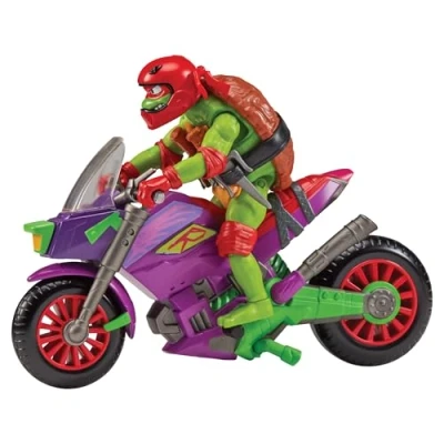 Abbildung von TEENAGE MUTANT NINJA Turtles Fahrzeug mit Figur Lila Drachen Cycle Raph