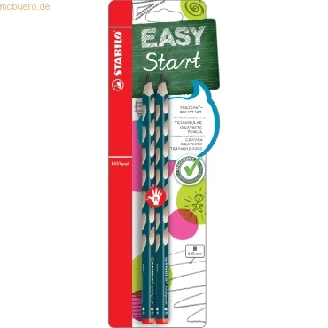 Abbildung von Ergonomischer Dreikant Bleistift für Rechtshänder STABILO EASYgraph in petrol 2er Pack Härtegrad B