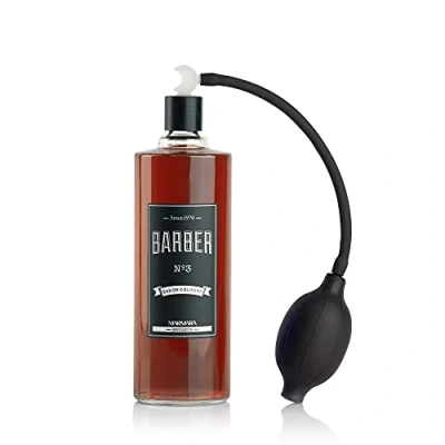 Abbildung von BARBER MARMARA No.3 Eau de Cologne Herren mit Ballpumpe Zerstäuber im Glas Flacon 1x 500ml After Shave Men Duftwasser Rasierwasser Männer Erfrischt kühlt Barbershop Spray Body