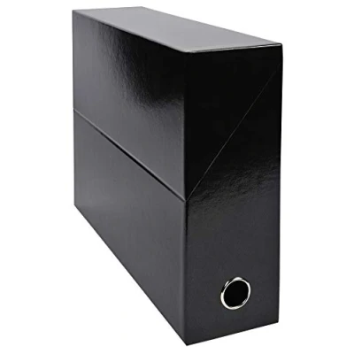 Abbildung von Exacompta 89921E 1 Iderama Transferbox aus durchgefärbtem Papier Rücken 90 mm Metallöse Für Format A4 Abmessungen 25,5 x 34 9 cm Farbe SchwarzWird montiert geliefert