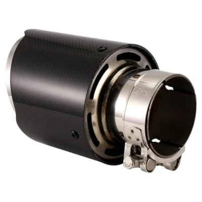 Abbildung von Faeymth Auto Auspuffblende Aus Kohlefaser, 63 101 Mm, Universelle Auspuffrohr Modifikation, Endrohr zum Anklipsen