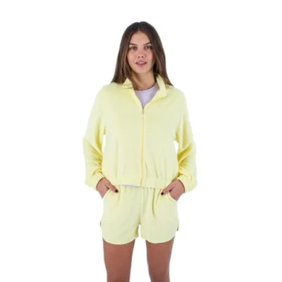 Abbildung von Hurley Damen Oceancare Towel Full Zip Sweatshirt, Translucent Yellow, M