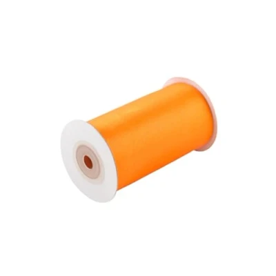 Abbildung von Satinband 100mm x 10m Rolle FARBAUSWAHL in 3/6/12/25/38/50/75/100mm farbecht &amp; waschbar Schleifenband für Hochzeit Geschenkband zum Verpacken Dekorieren Basteln Orange 668