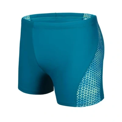 Abbildung von AMZSPORT Badehose Herren Kurz Schwimmhose Eng Wassersport Badeshorts mit Tunnelzug, Blaugrün S