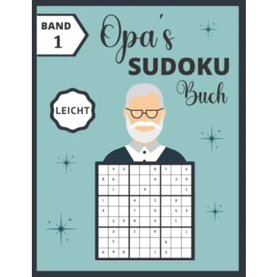 Abbildung von Opas Sudoku Buch Großdruck: 100 Rätsel Leicht in großer Schrift für Senioren Geschenkideen Opa A4