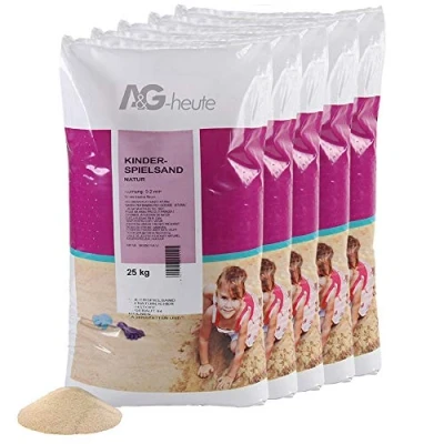 Abbildung von A&amp;G heute Min2C 300kg Spielsand Quarzsand Fein gesiebt und geprüft Hochwertiger Sand für Sandkasten Sandbox Kinderspiele Dekosand Beige Qualität