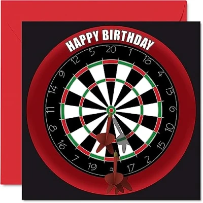 Abbildung von Stuff4 Lustige Geburtstagskarte zum 53. Geburtstag für Männer und Frauen Dartscheibe Happy Birthday Karte Vater, Mutter, Großvater, Nanny, Oma, Onkel, Tante, Cousin, Freund, 145 mm x mm,