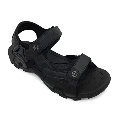 Abbildung von HEVA Sandalen Herren Leder Outdoor Sport Trekking Wander (41 EU Schwarz)