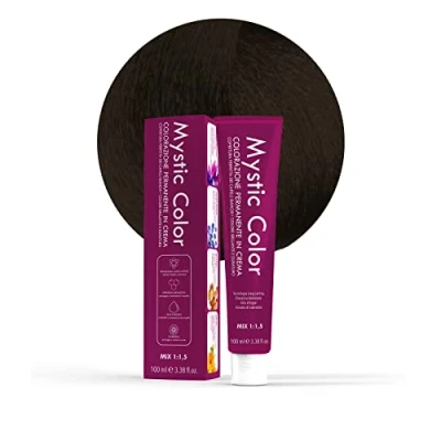 Abbildung von Mystic Color Permanente Cremefärbung mit Arganöl und Ringelblume Langanhaltendes Haarfarbe Farbintensives sehr dunkles Braun 2.0 100ml