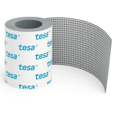 Abbildung von Glasfaserklebeband zur Reparatur von Fliegengittern und anderen Grillelementen,Insektenschutz, Fliegengitterrolle mit Tesa Premium Klebekante schnelle Rissen (50 mm x 1 m)