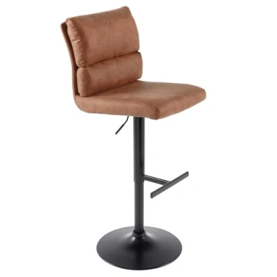 Abbildung von riess ambiente Barhocker COMFORT antik braun / schwarz (Einzelartikel, 1 St), Microfaser · Metall höhenverstellbar drehbar Stuhl mit Lehne