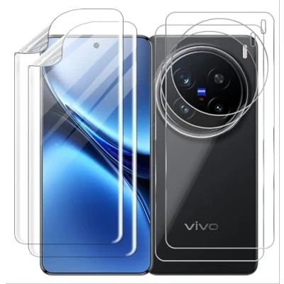 Abbildung von GIOPUEY Schutzfolie Kompatibel mit VIVO X200 Pro, 2 Stück Bildschirmschutz und Rückenschutzfolie, Ultra Dünn Flexibles TPU, Kratzfest, Kompatible Hülle