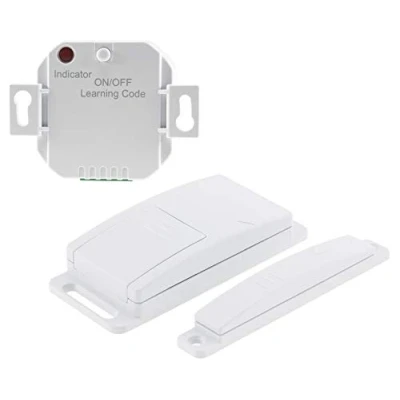 Abbildung von ChiliTec Funk Abluftsteuerung Set Steckdose mit Magnet Kontaktschalter Pilota Casa Funkschaltung für Fenster und Türen Universal bis 2000Watt Steuerung Belüftung Lampen Leuchten Weiß