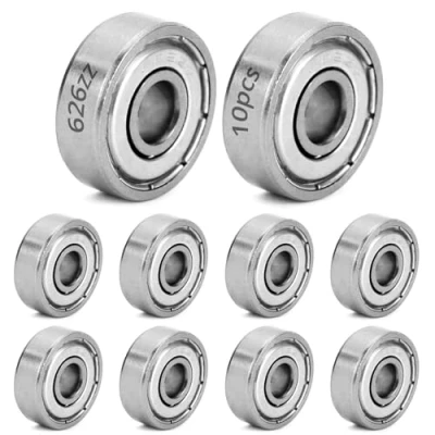 Abbildung von QWORK® 10 Stück 626ZZ Kugellager, Metall Double Shielded Miniatur Rillenkugellager, 6x19x6mm, Kohlenstoffstahl