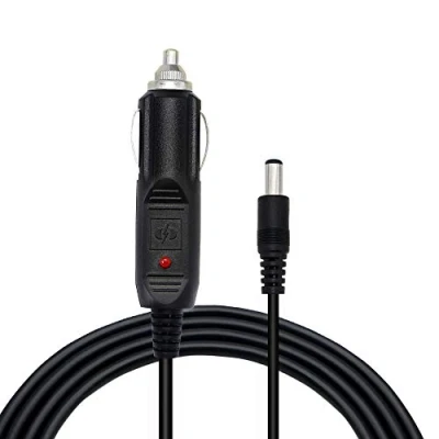 Abbildung von PNGKNYOCN DC 5,5 x 2,1 mm Stecker auf 12 V 24 Zigarettenanzünder Steckerkabel, Autoladegerät, Auto Stromversorgungskabel, für Autos, Lastwagen, Busse (1,5 m)
