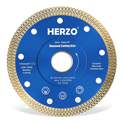Abbildung von HERZO Diamant Trennscheibe 115mm, Premium für Fliese und Feinsteinzeug