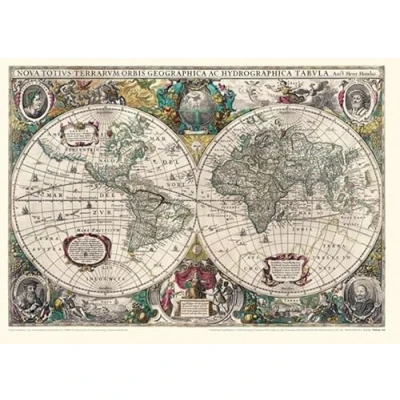 Abbildung von Historische WELTKARTE 1641 von Henricus Hondius (gerollt): Originalinschrift der World Map: Nova Totivs Terrarvm Orbis Geographica Ac Hydrographica Tabvla Weltkarten Vol. 2