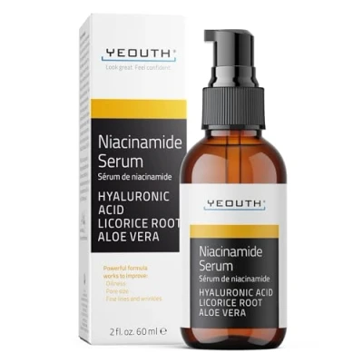 Abbildung von YEOUTH Niacinamide Serum Gesicht 10% mit Hyaluronsäure und Aloe Vera, Anti Aging Feuchtigkeitsspendendes B3 Gesichtsserum für Frauen Männer 30ml