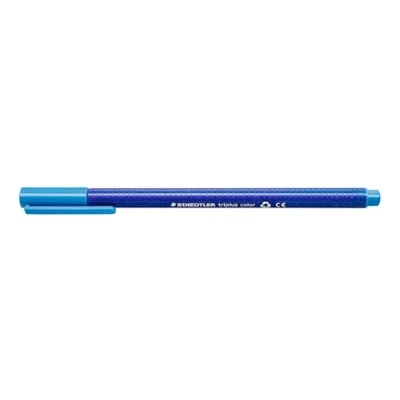 Abbildung von STAEDTLER Filzstifte triplus color, lichtblau, dreikant, stabile, eindrucksichere Spitze, Linienbreite ca. 1 mm, kindgerecht, Made in Germany, 10 lichtblaue fibre tip pens im Kartonetui, 323 30