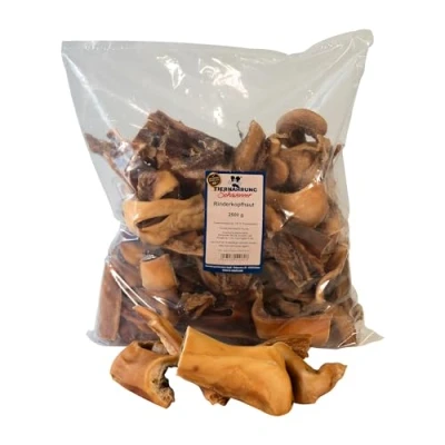 Abbildung von Tiernahrung Schwenner Kurze Rinderkopfhaut für Hunde getrocknet Vorratspack Dog Snacks Zahnpflege 2500g 8 18 cm