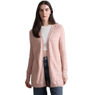 Abbildung von ONLY Damen ONLKATIA LS Struct Open Card CC KNT Strickjacke, Cashmere Blue/Detail:Melange, S