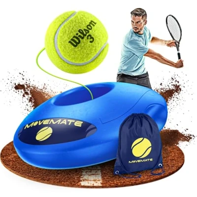 Abbildung von MOVEMATE Tennis Trainer Set mit Wilson® Tennisball innovatives Ballspiel für Draußen, im Garten, Park Kinder &amp; Erwachsene inkl. Transporttasche Übungsvideos