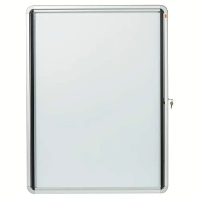 Abbildung von Nobo abschließbarer Schaukasten mit magnetischer Notiztafel, Ideal für den Außenbereich, 9 x A4, Premium Plus, Weiß, 1902580