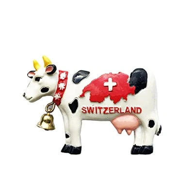 Abbildung von 3D Kuh Schweiz Kühlschrank Kühlschrankmagnet Tourist Souvenirs Handgemachte Harz Handwerk Magnetische Aufkleber Home Küche Dekoration Reise Geschenk