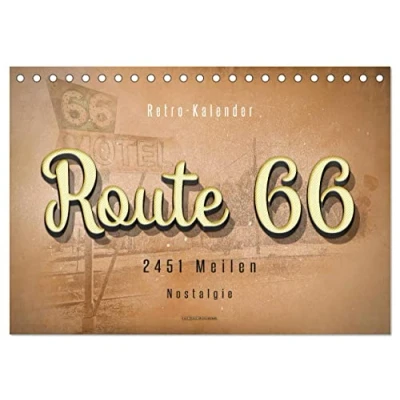 Abbildung von Route 66 2451 Meilen Nostalgie (Tischkalender 2025 DIN A5 quer), CALVENDO Monatskalender