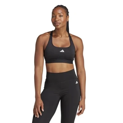 Abbildung von adidas Performance Sportbh mit mittlerer Stützkraft, Damen, Größe: SxC D, Black